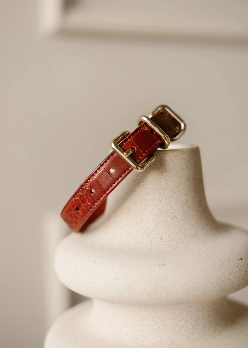 Burgundy hondenhalsband voor dagelijks gebruik