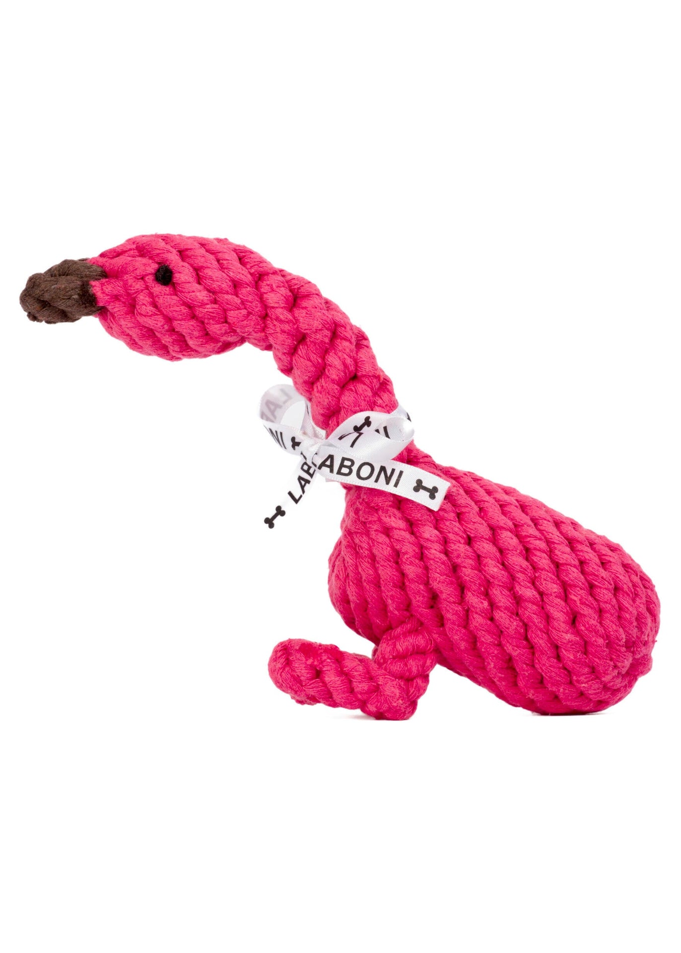 roze flamingo hondenspeeltje met elegante vorm – Laboni Franzi design