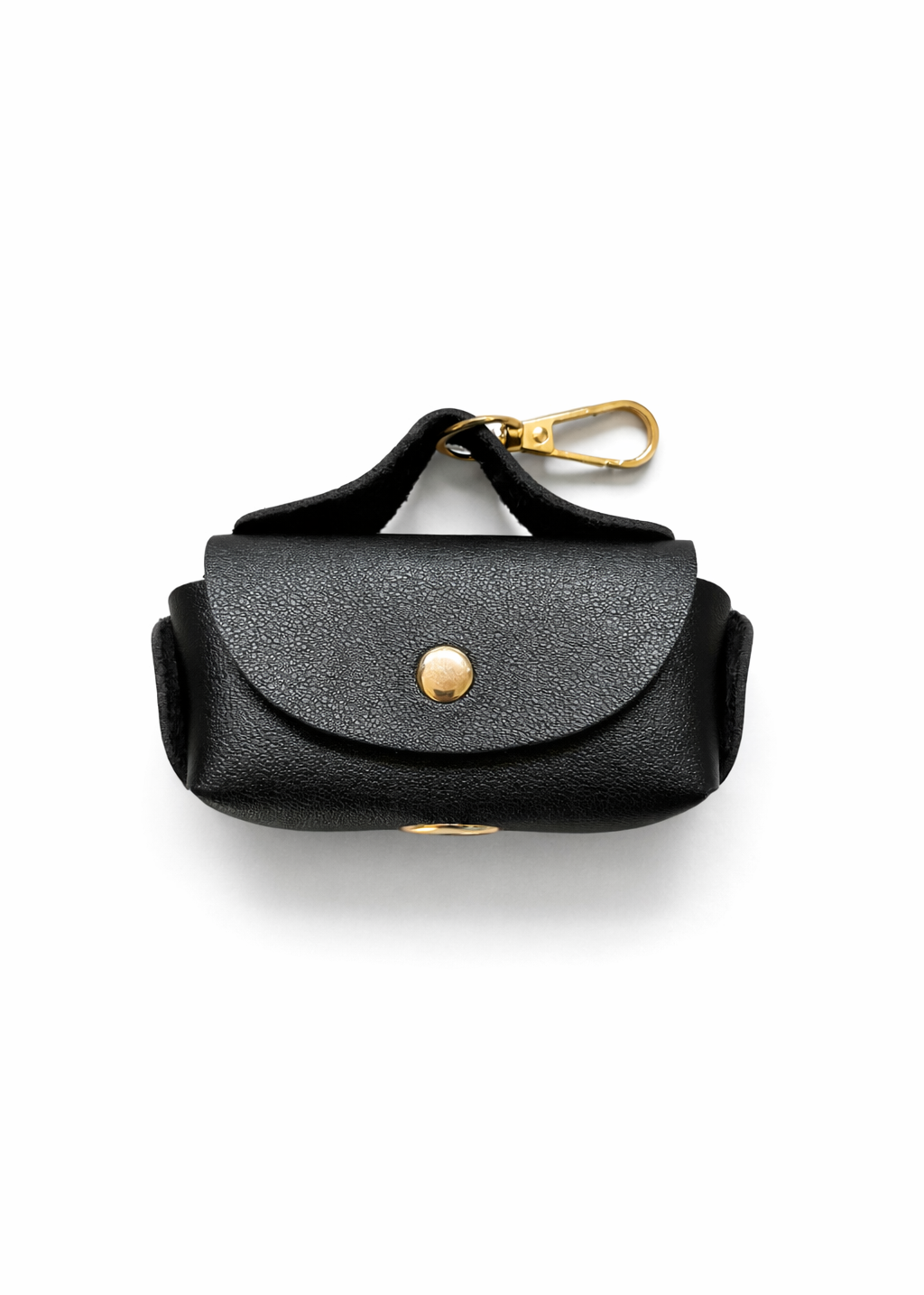 Mini Bag poepzakhouder zwart PU leer met gouden details