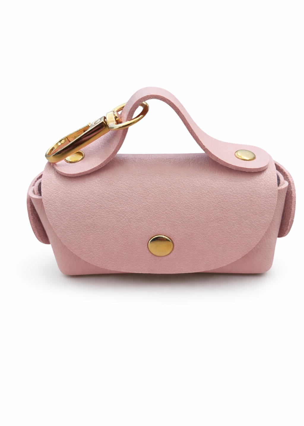 Mini bag poepzakhouder roze PU leer met gouden details