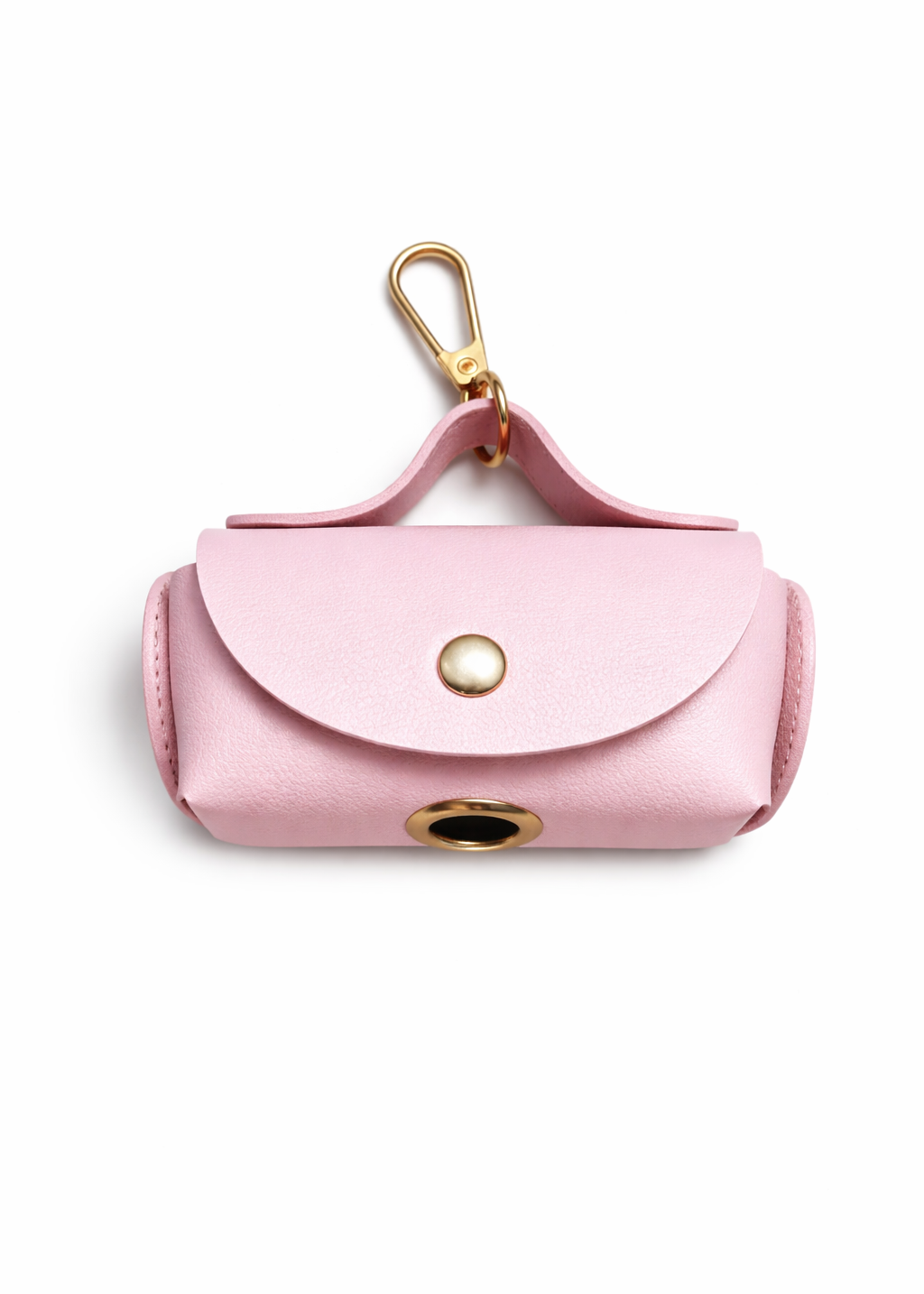 Mini bag poepzakhouder roze PU leer met gouden details