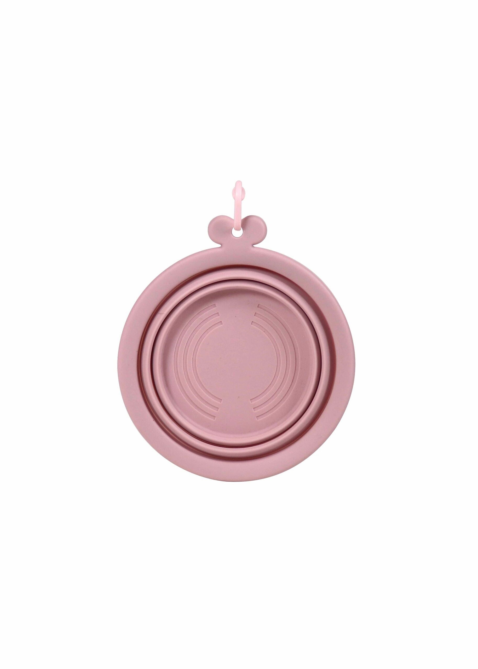 roze opvouwbare hondenvoerbak inklapbaar – United Pets O-Bowl detail
