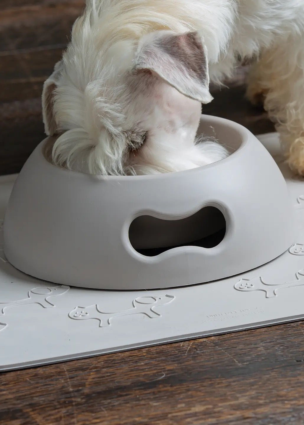 United Pets Pappy grijze voerbak met antislip bodem – licht en stevig
