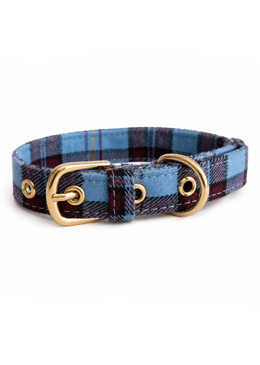 Luxe hondenhalsband met klassiek ruitpatroon
