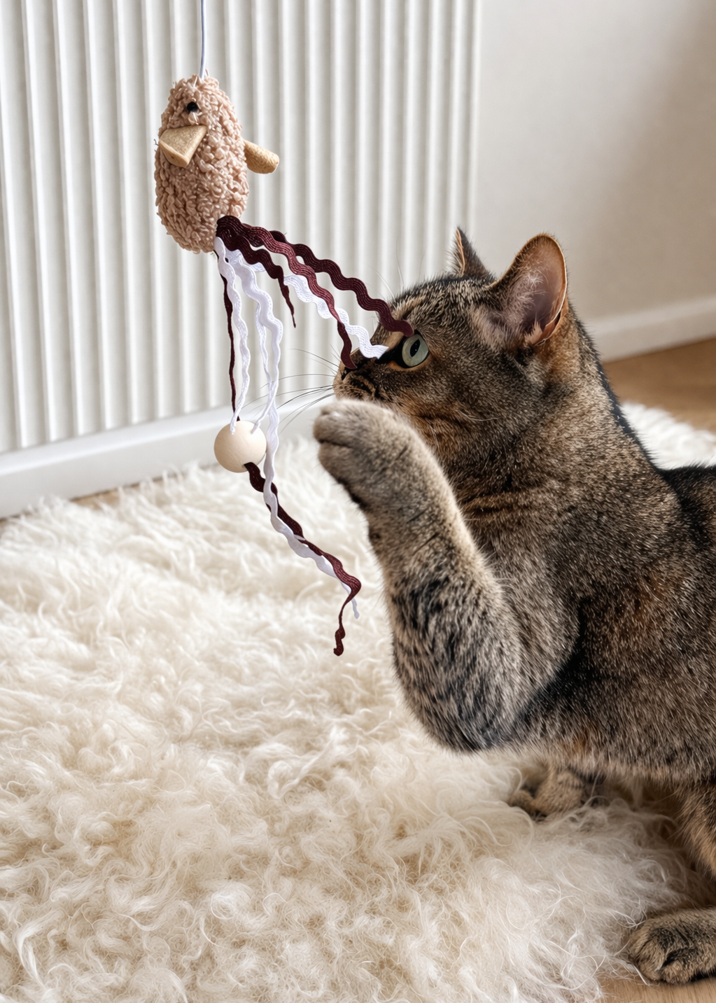 Speelhengel Lou kattenspeeltje met bruin muisje